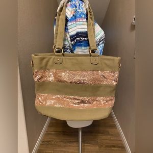 Neiman Marcus Canvas and Sequin Bag